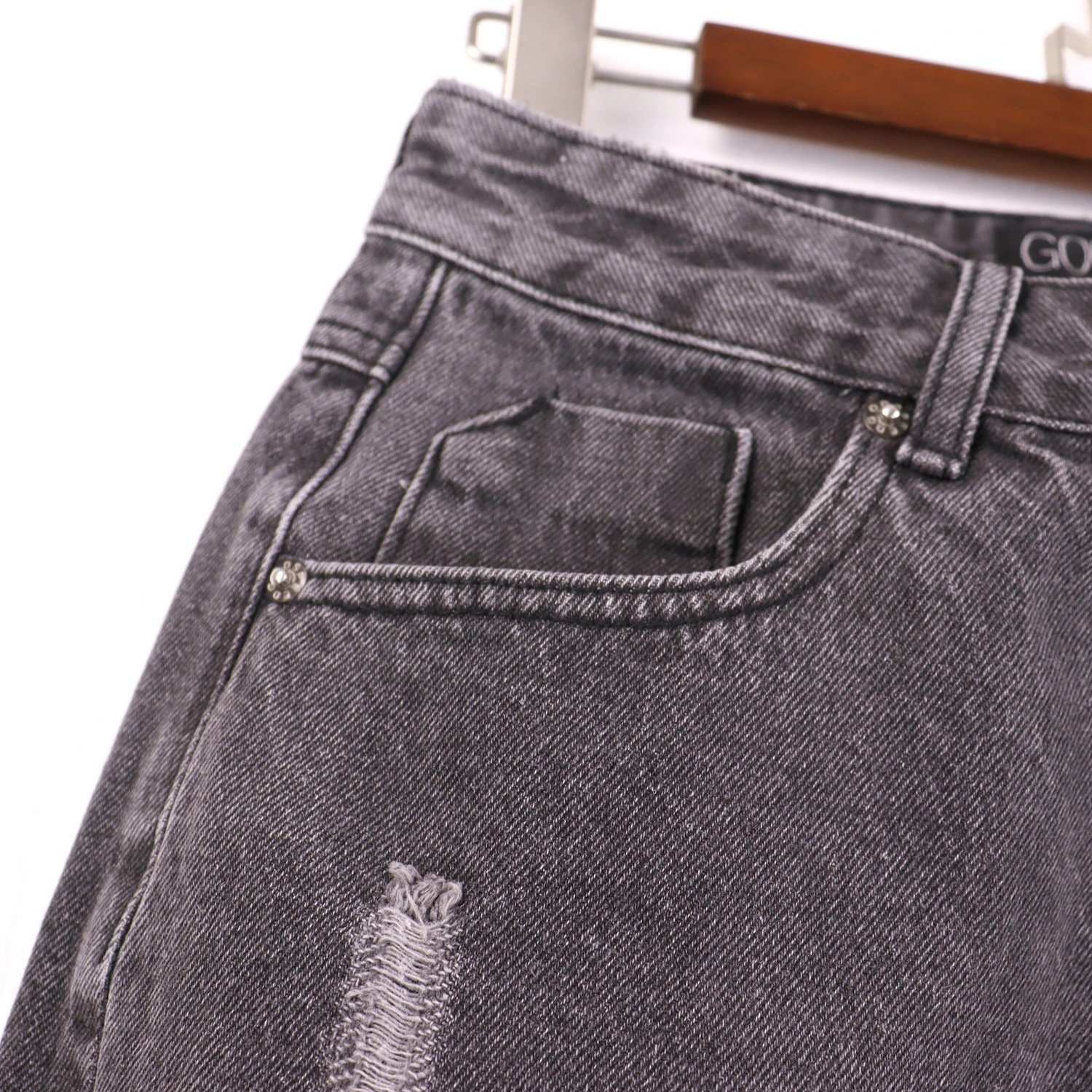 Godspeed Logo-Embroidered Distressed Black Flared Jeans - 15