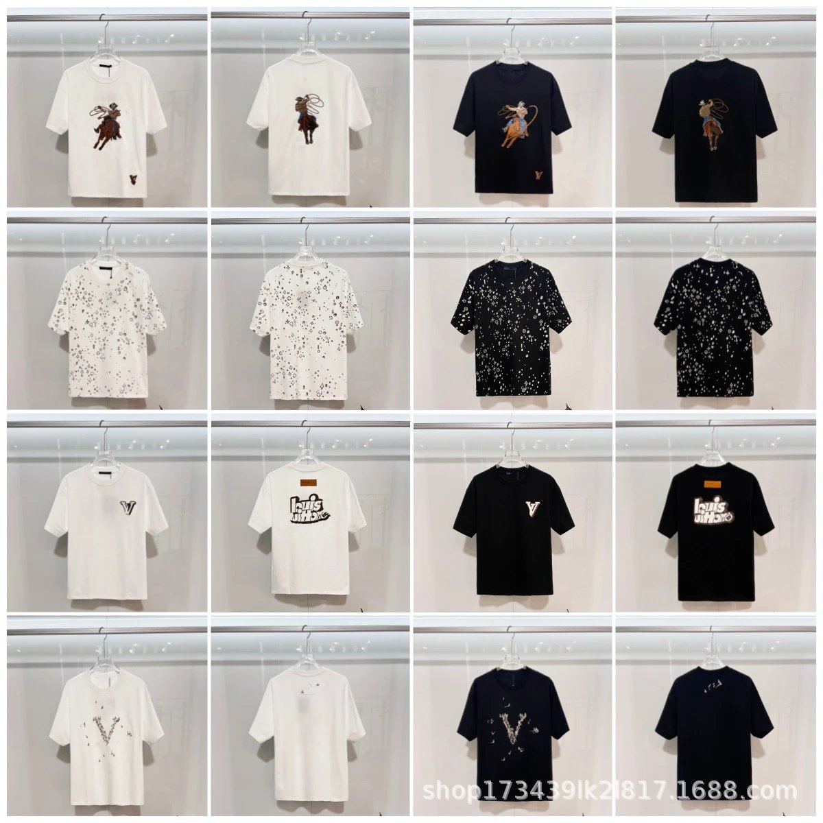 Valentino V Logo Embroidered Black T-Shirt - 4