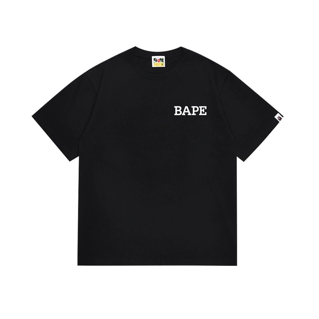 A BATHING APE T-Shirts Head Graphic Short-Sleeve T-Shirt — 076 black
