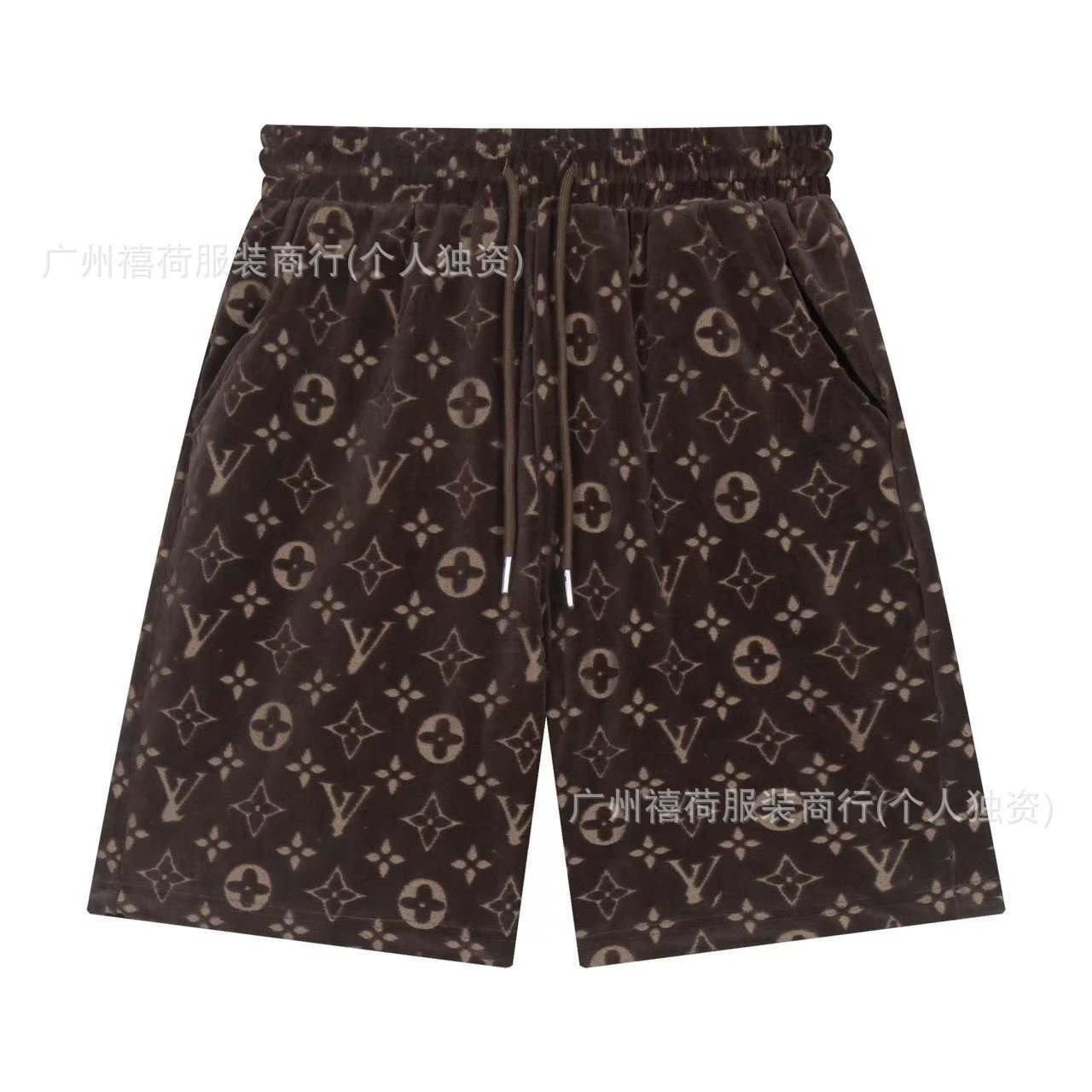 Louis Vuitton Monogram Print Drawstring Shorts White - 11