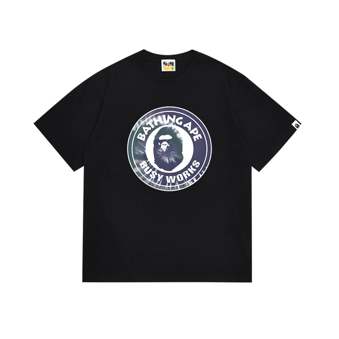 A BATHING APE T-Shirts Head Graphic Short-Sleeve T-Shirt — 078 Black and Blue