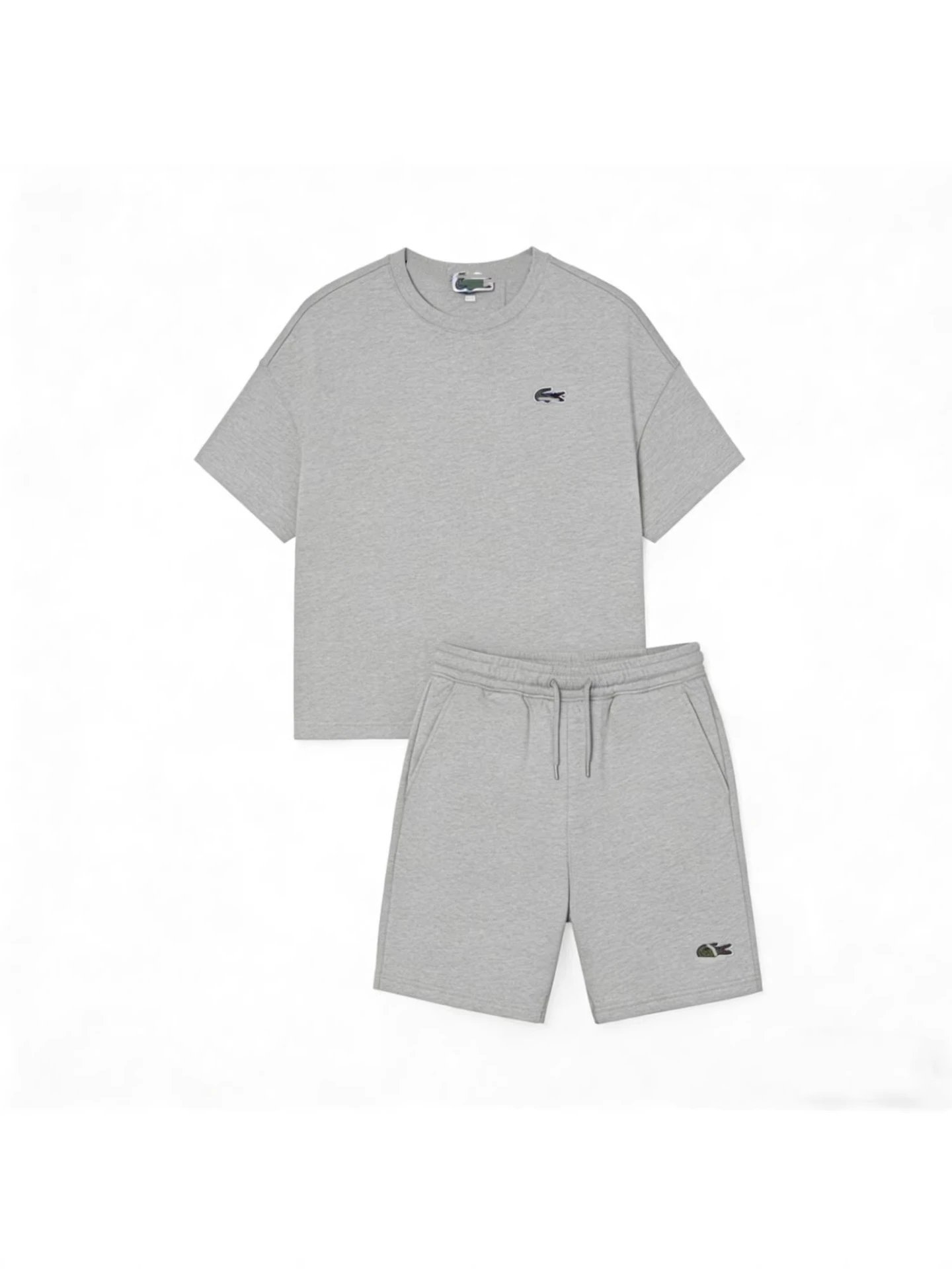 Lacoste Classic Croc Logo White T-Shirt and Shorts Set - 7