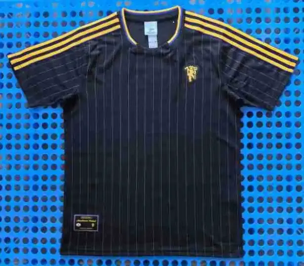 Adidas Originals Manchester United 1990s Pinstripe Away Jersey Black - 1