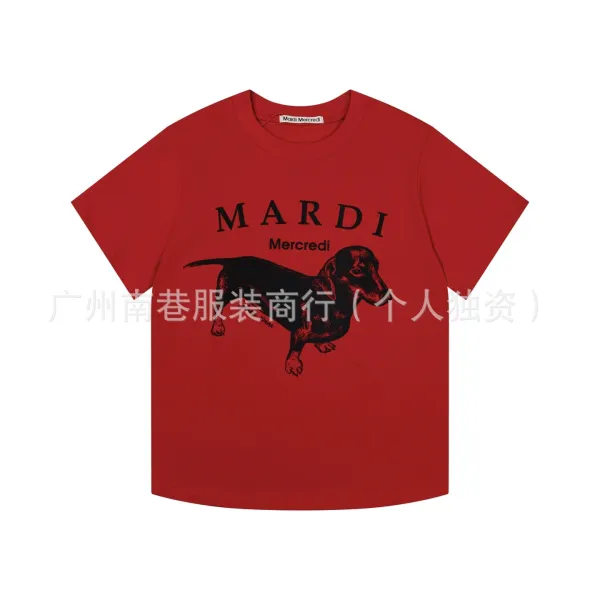 Mardi Mercredi Dachshund Graphic Tee Dusty Pink T-Shirt - 9