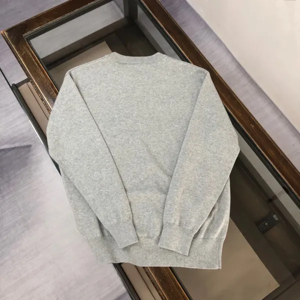Prada Triangle Logo Crewneck Sweater Gray - 6