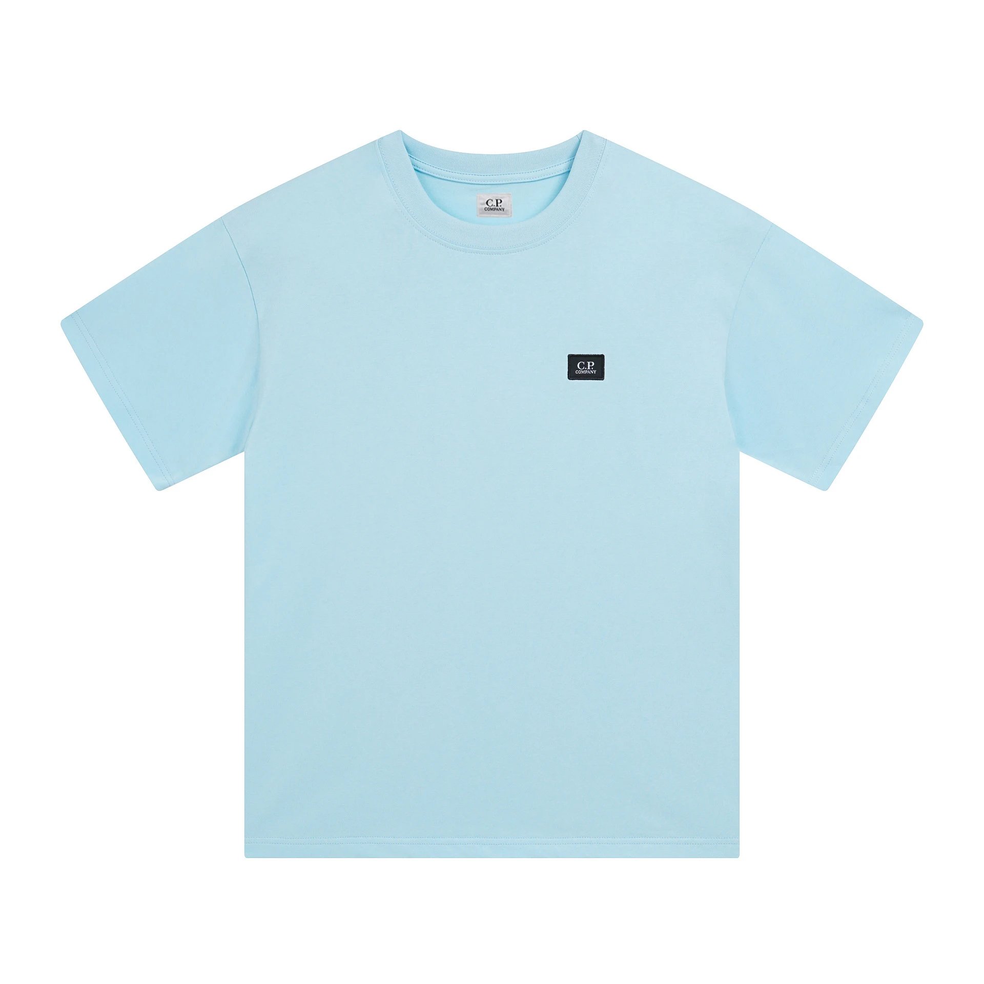 C.P. Company T-Shirts Logo Print Crewneck Short-Sleeve T-Shirt — 220 days blue