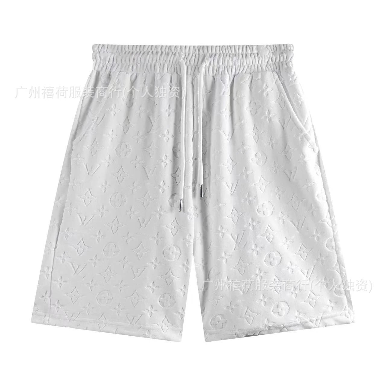 Louis Vuitton Monogram Print Drawstring Shorts White - 13