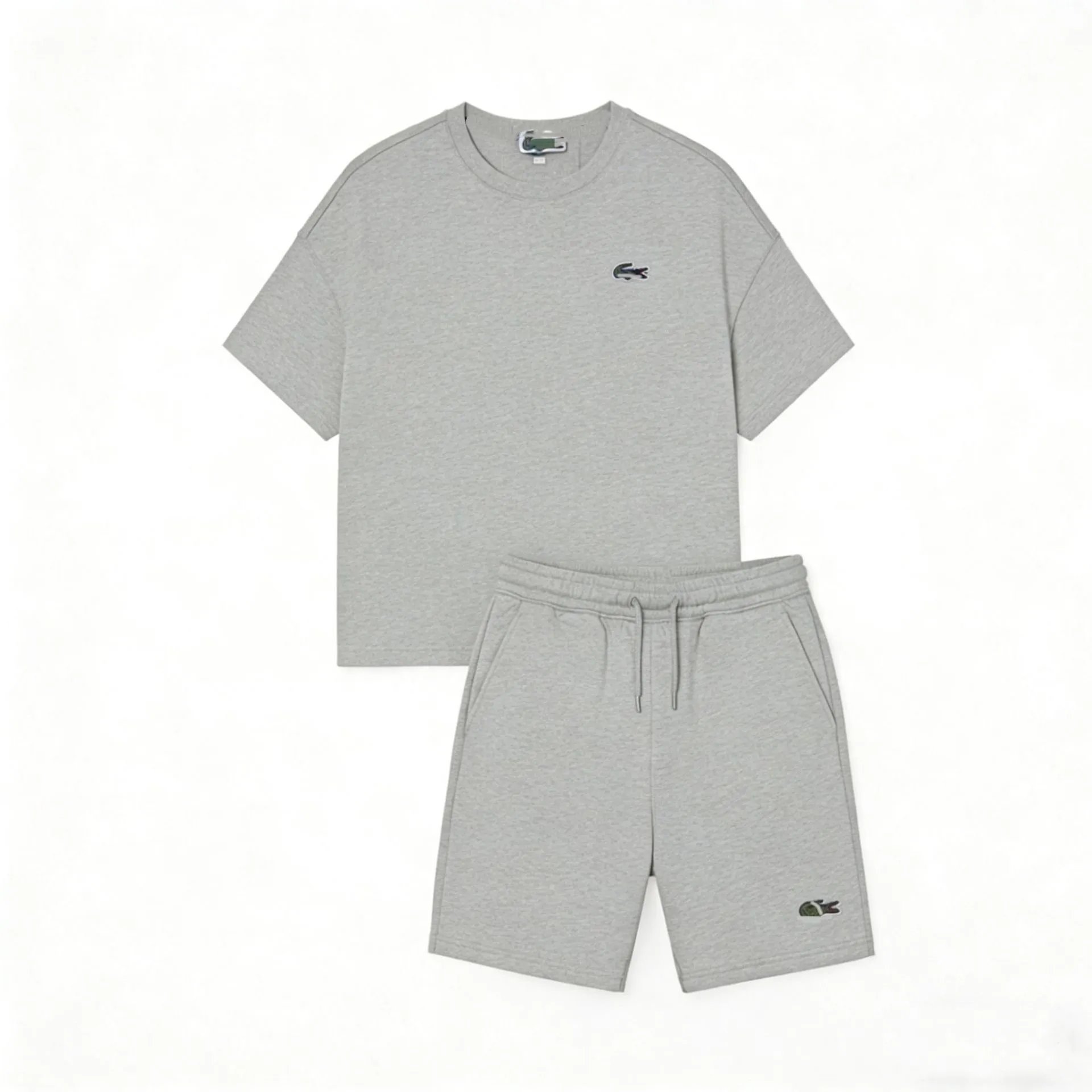 Lacoste Classic Croc Logo White T-Shirt and Shorts Set - 10