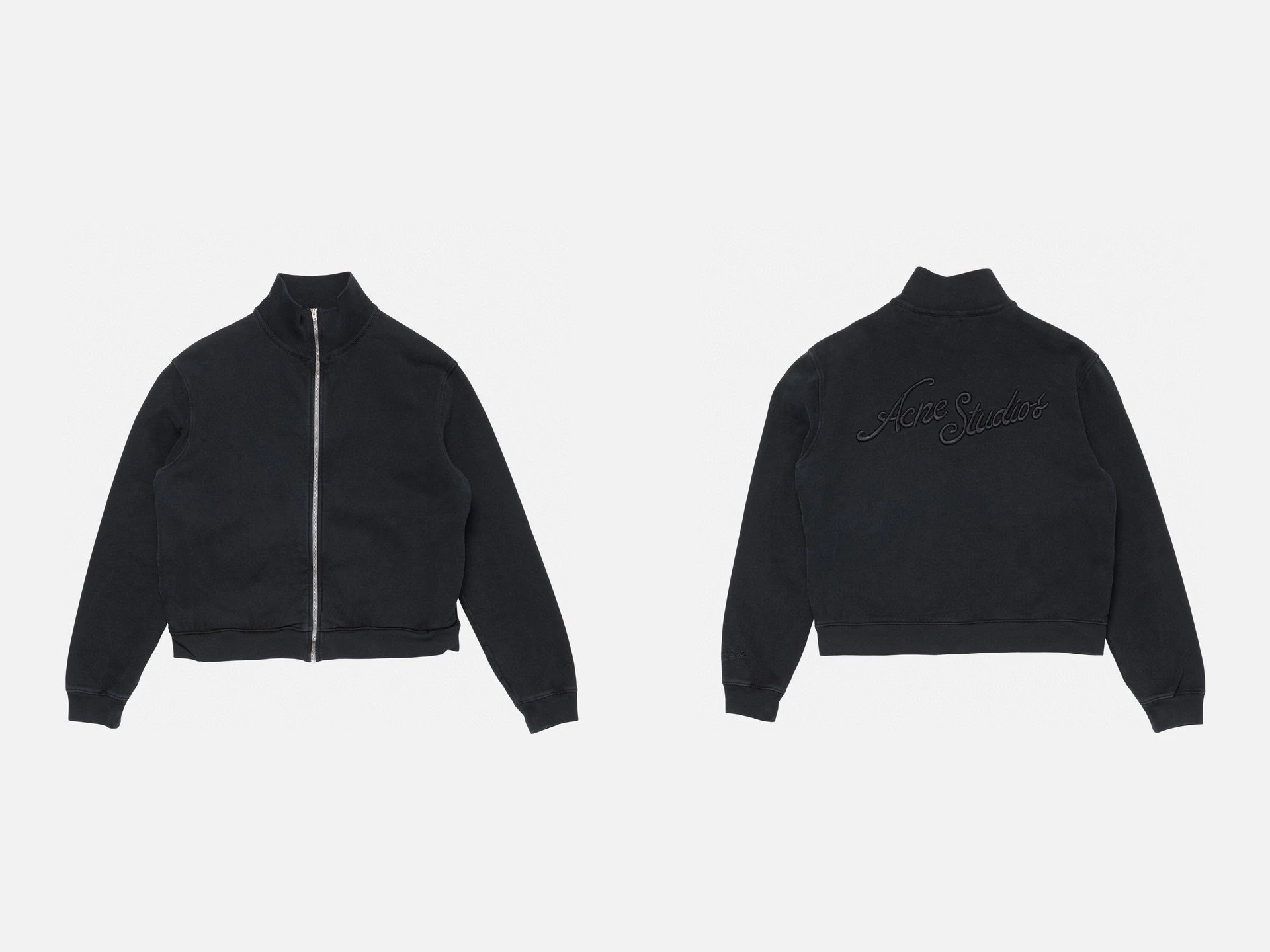 Acne Studios Logo-Embroidered Zip-Up Jacket Navy Outerwear Jacket - 6