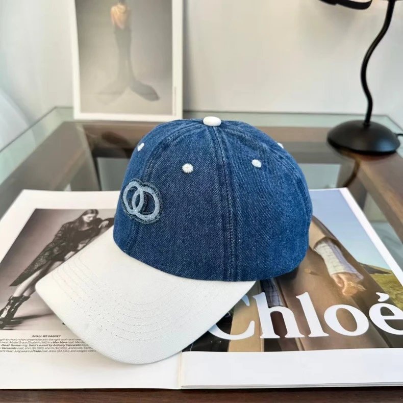 Chanel Denim Baseball Cap Black and Gray - 8