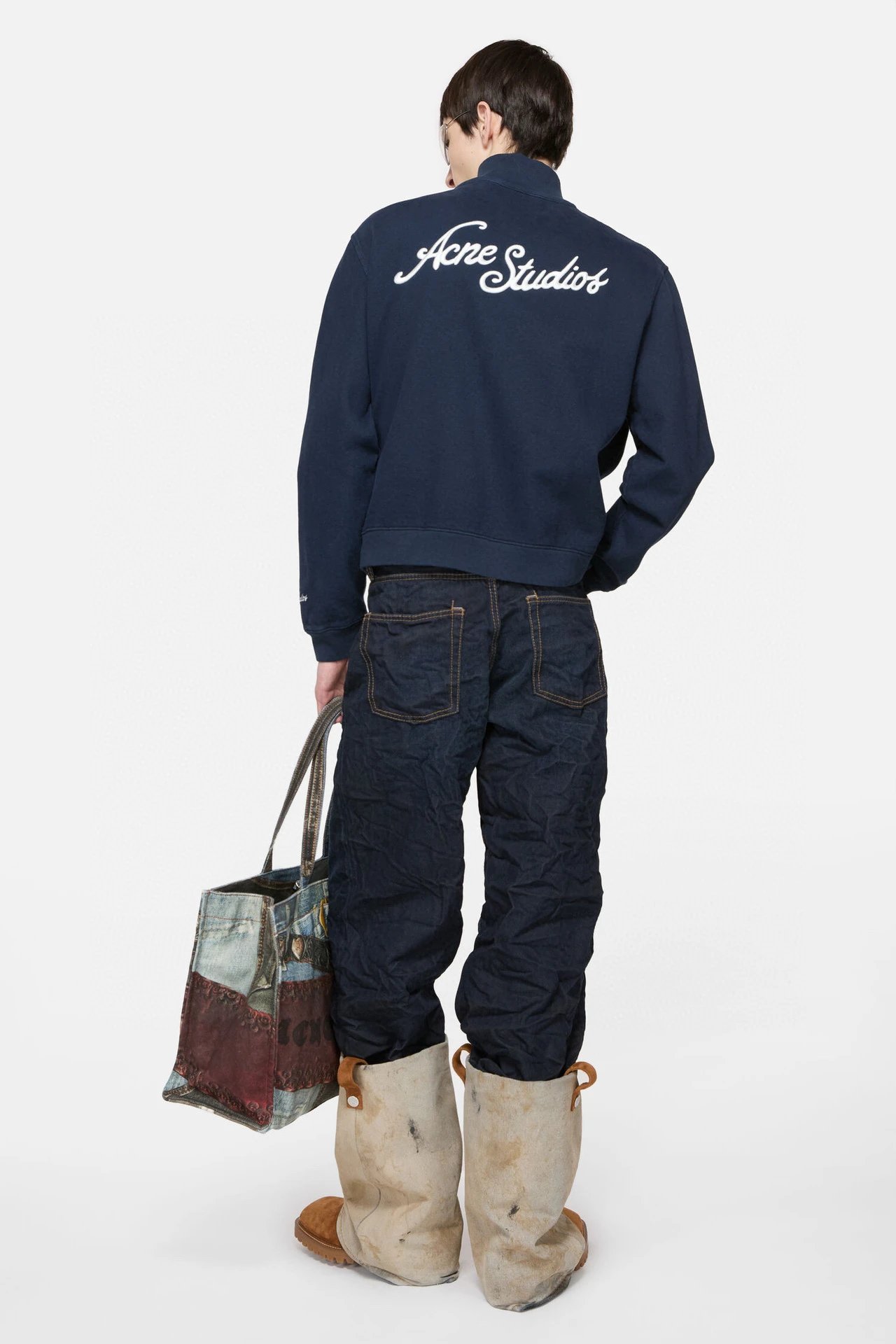 Acne Studios Logo-Embroidered Zip-Up Jacket Navy Outerwear Jacket - 28