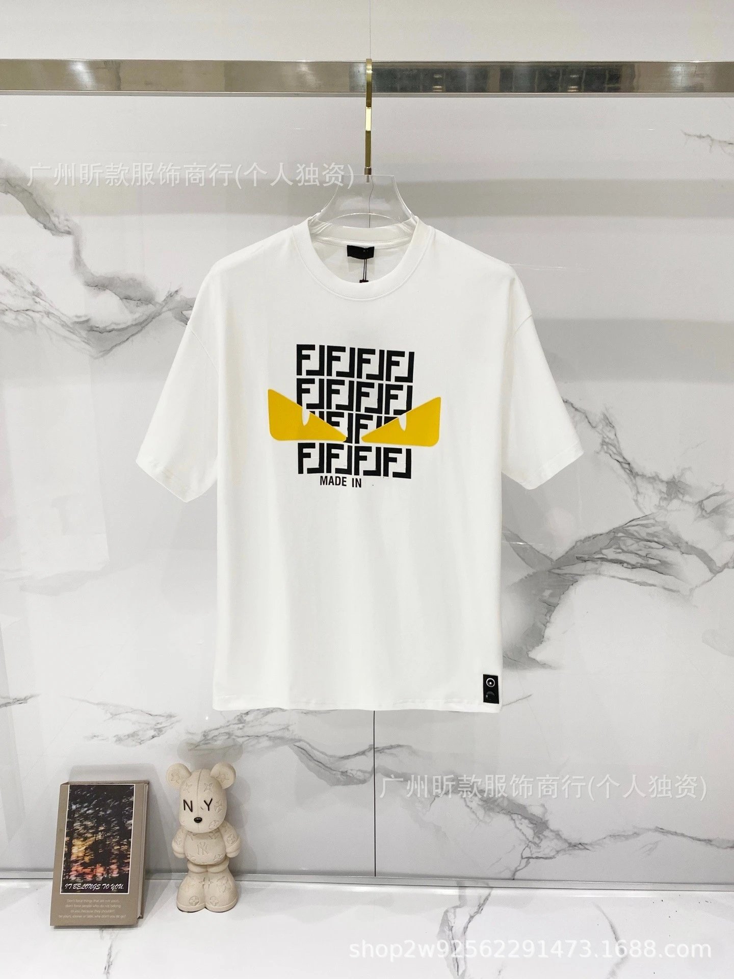 Fendi Monster Eyes Logo Black T-Shirt - 4