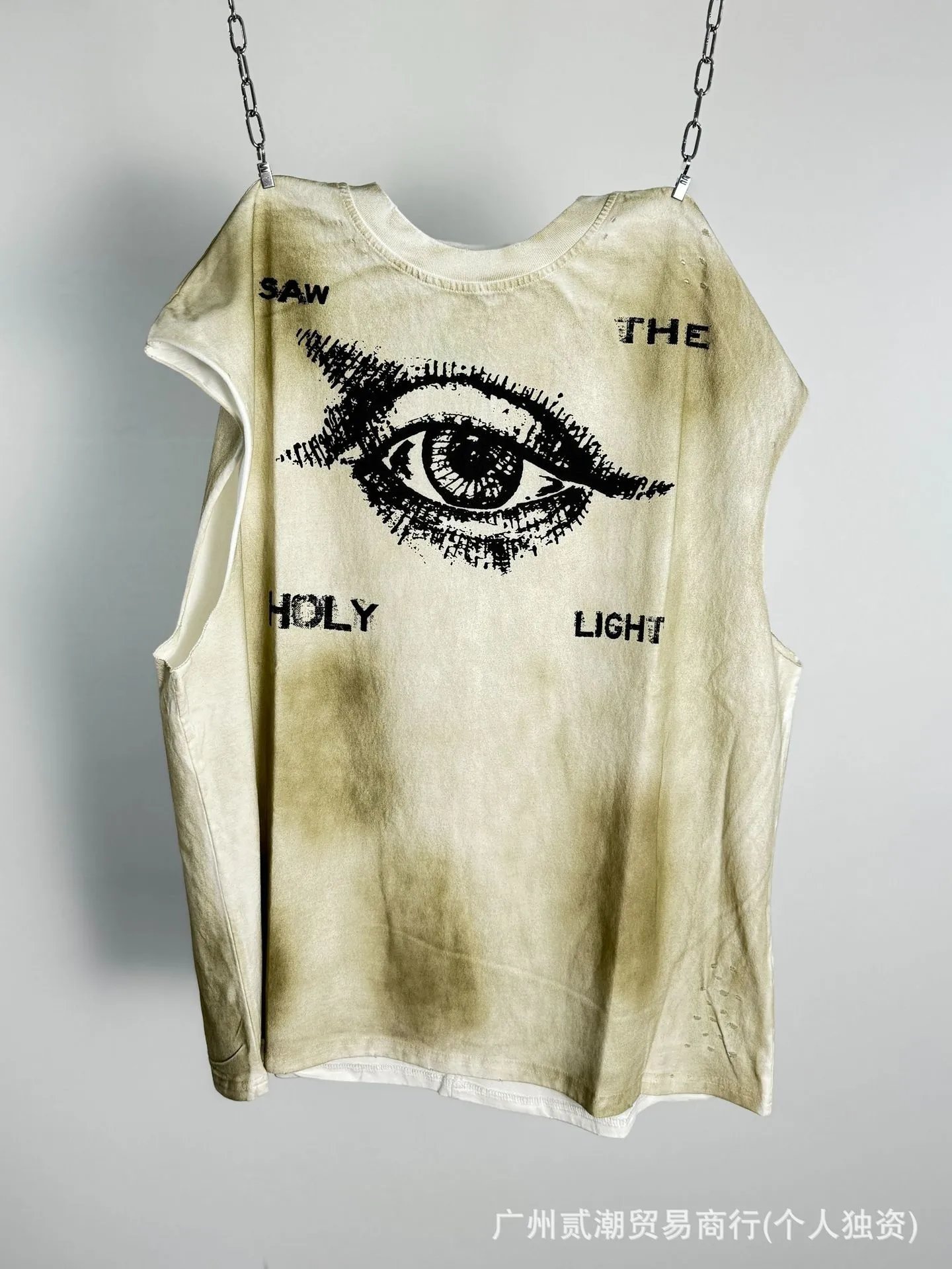 Design Westside Ride Tonight Distressed Sleeveless T-Shirt Black Vest Top - 11