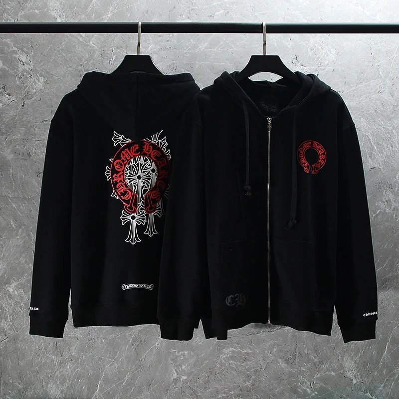 Chrome Hearts Hoodie Black with Ornate Sleeve Print and Circle Logo - 9