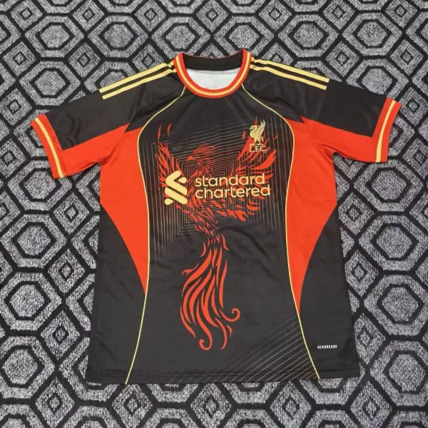 Liverpool FC Phoenix Graphic Training Jersey Black Orange - 1