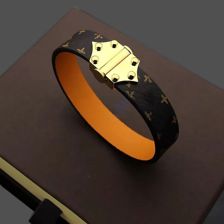 Louis Vuitton Monogram Canvas Bracelet Black Gold Hardware Jewelry - 5