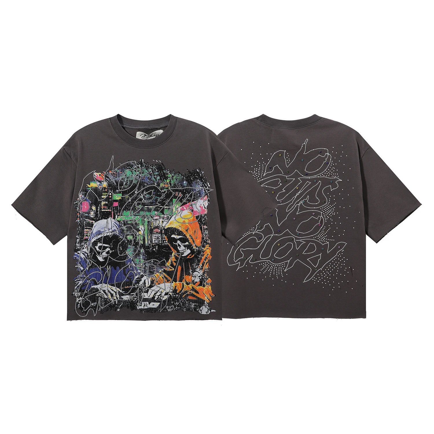 Design Bkyo Stay High Graphic Oversized T-Shirt Charcoal T-Shirts - 23