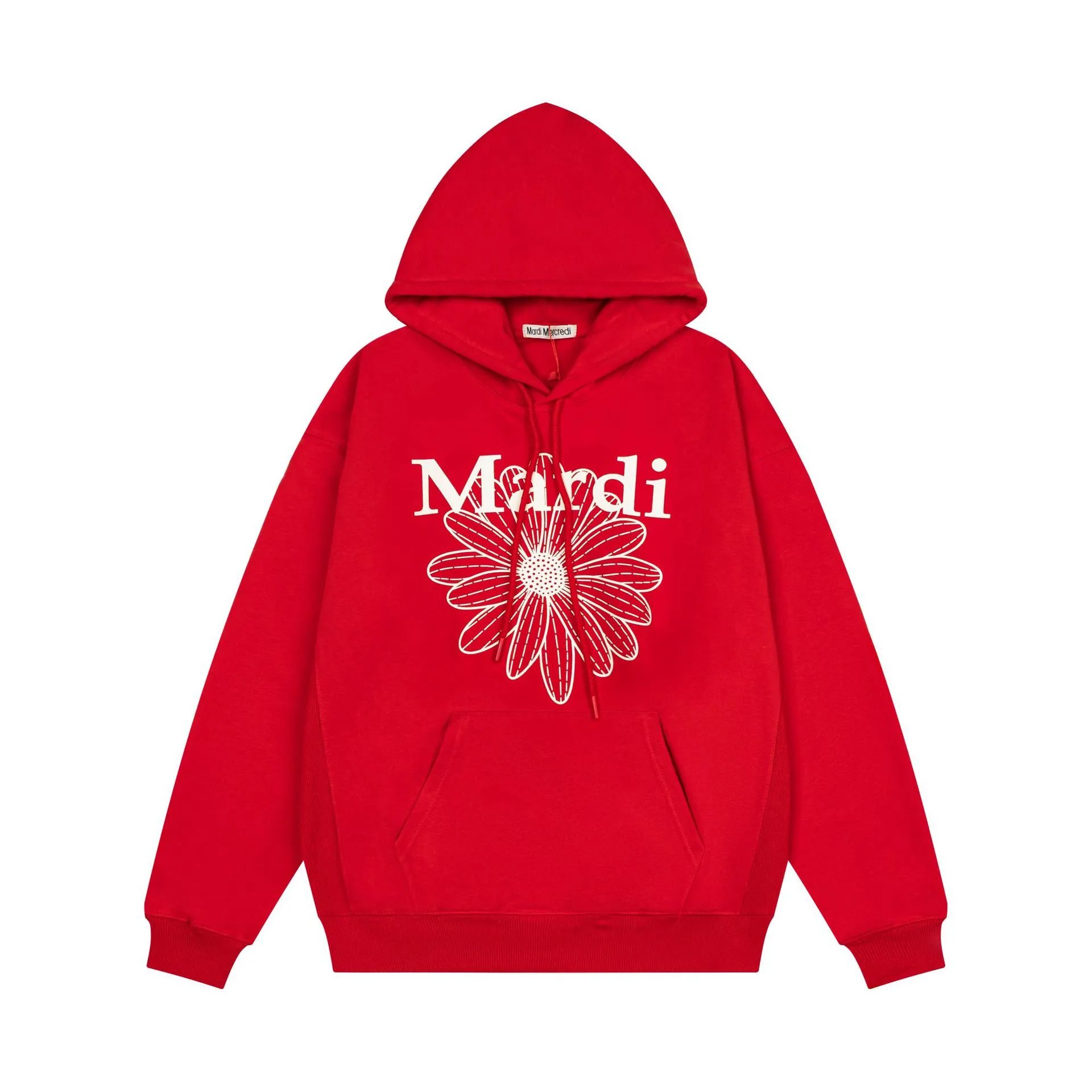 Mardi Mercredi Bold Logo Red Hoodie - 5