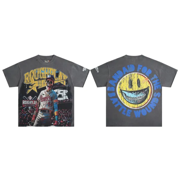 Design Roughplay Stay Young Wild And Free Graphic T-Shirt Off-White T-Shirts - 8