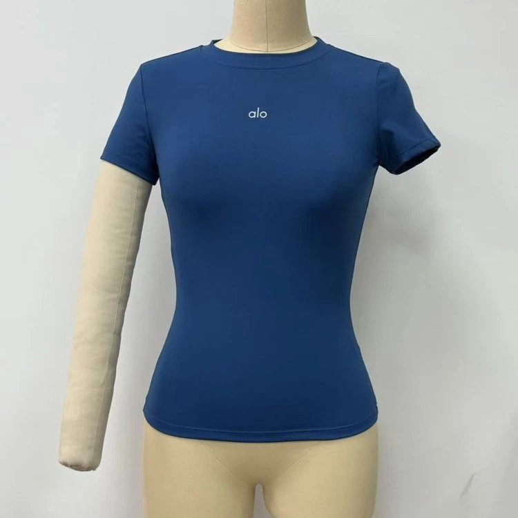 Alo Reflective High-Neck Crop Top Brown Activewear Set - 12