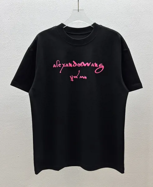 Alexander Wang Script Logo Black T-Shirt - 1