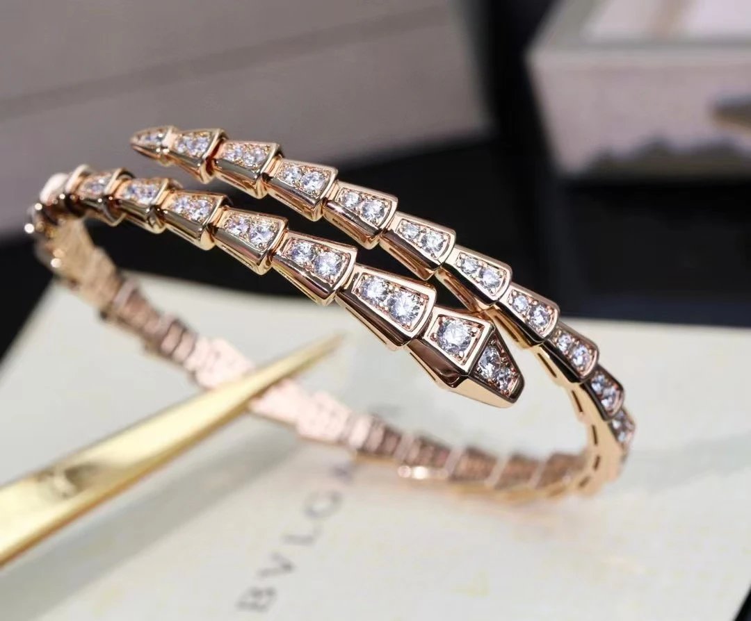 Bvlgari Serpenti Viper Diamond Bracelet Silver Jewelry - 8