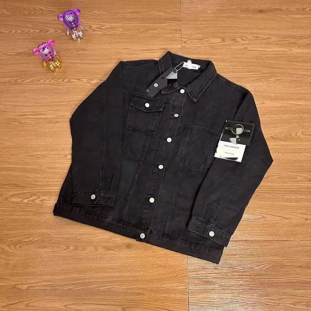 Stone Island Denim Jacket Light Gray Wash Denim-Jacket - 8