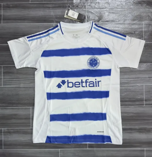 Design Cruzeiro Esporte Clube 2023 Home Jersey White / Blue Striped Football Jersey - 1
