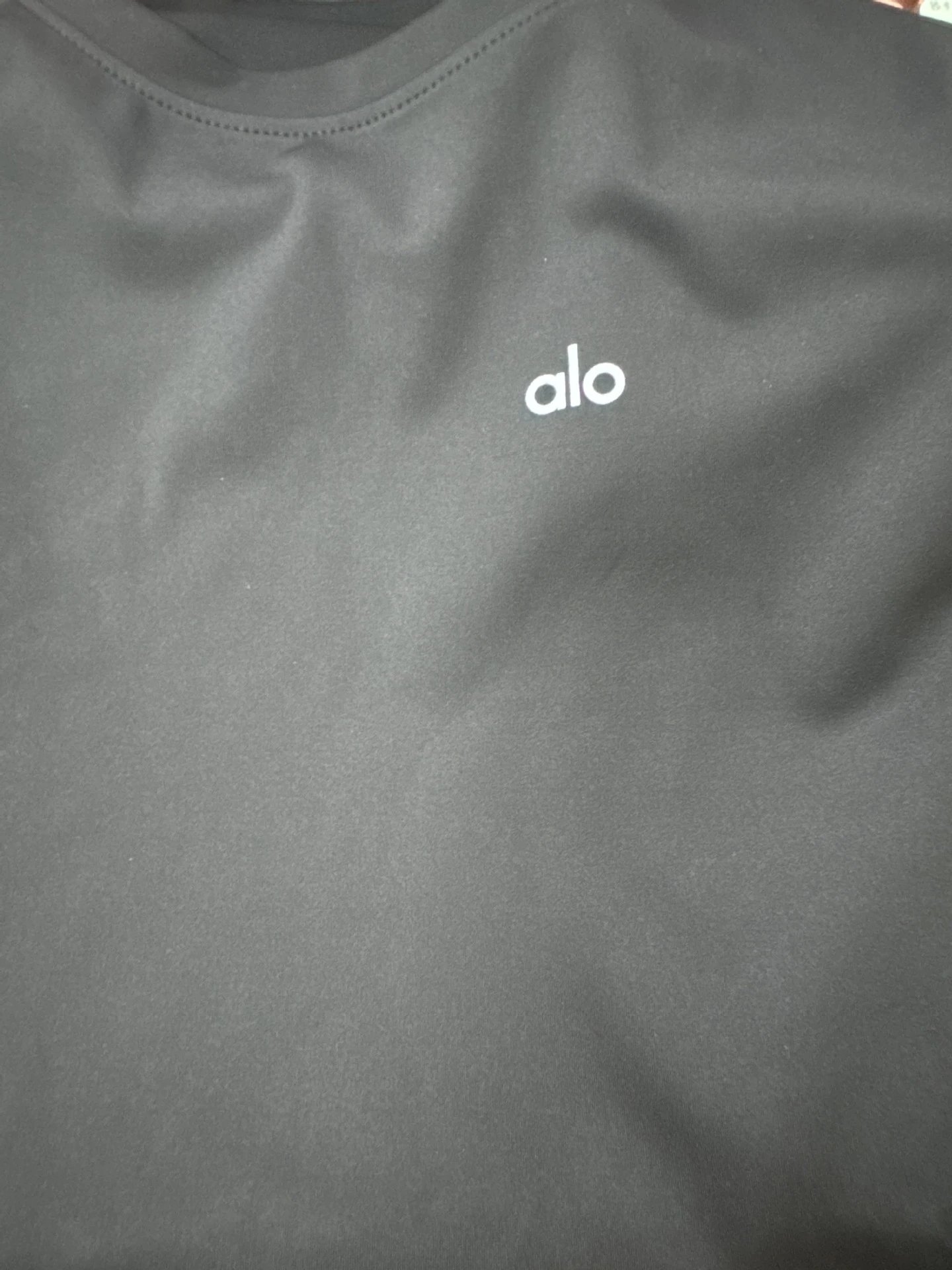 Alo Reflective Short Sleeve Performance Top Burgundy Activewear - 13