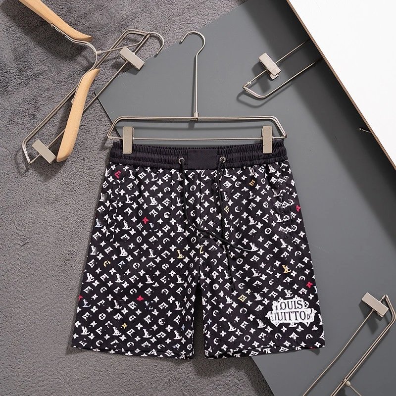 Louis Vuitton Monogram Multicolor Print Swim Shorts Black - 18