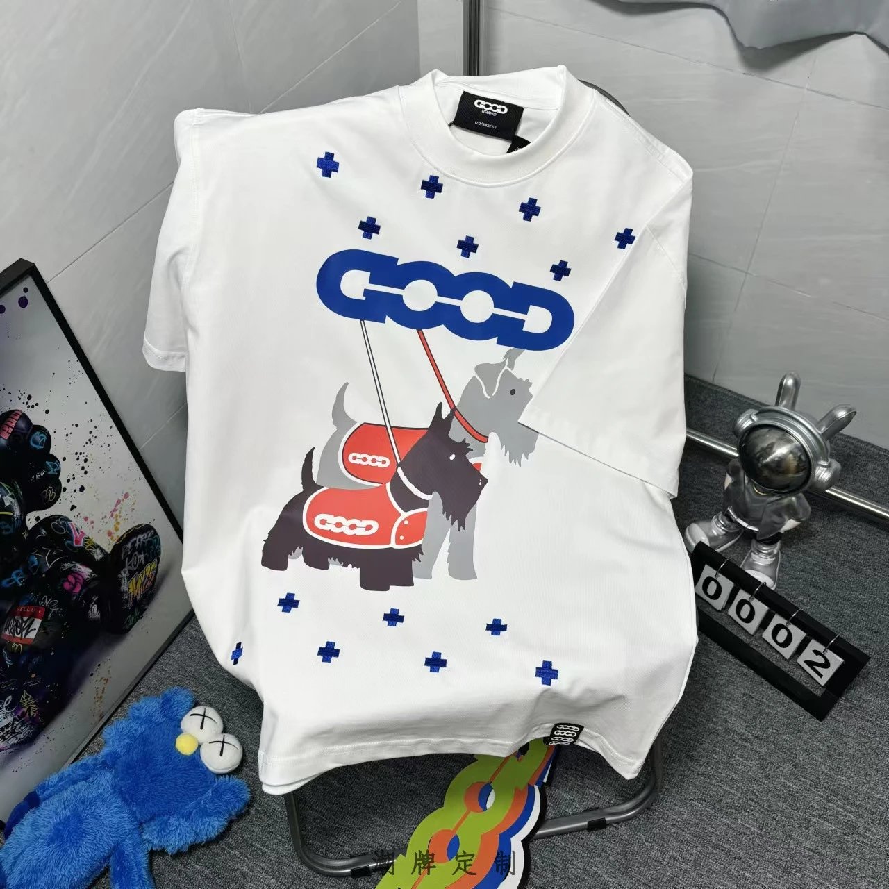 Design Abstract Chain Hoodie White - 5
