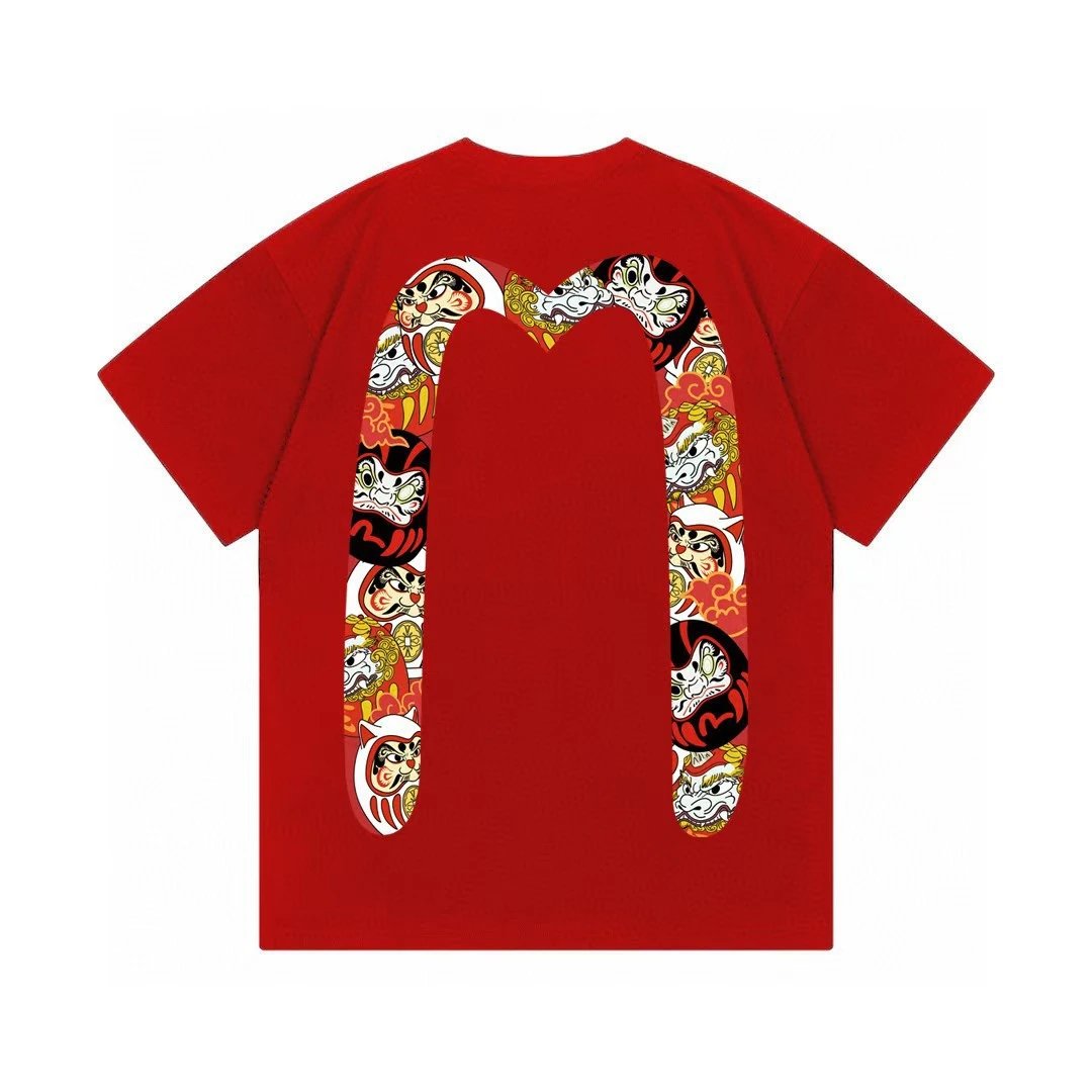 Evisu Daruma Graphic Print Red T-Shirt - 26