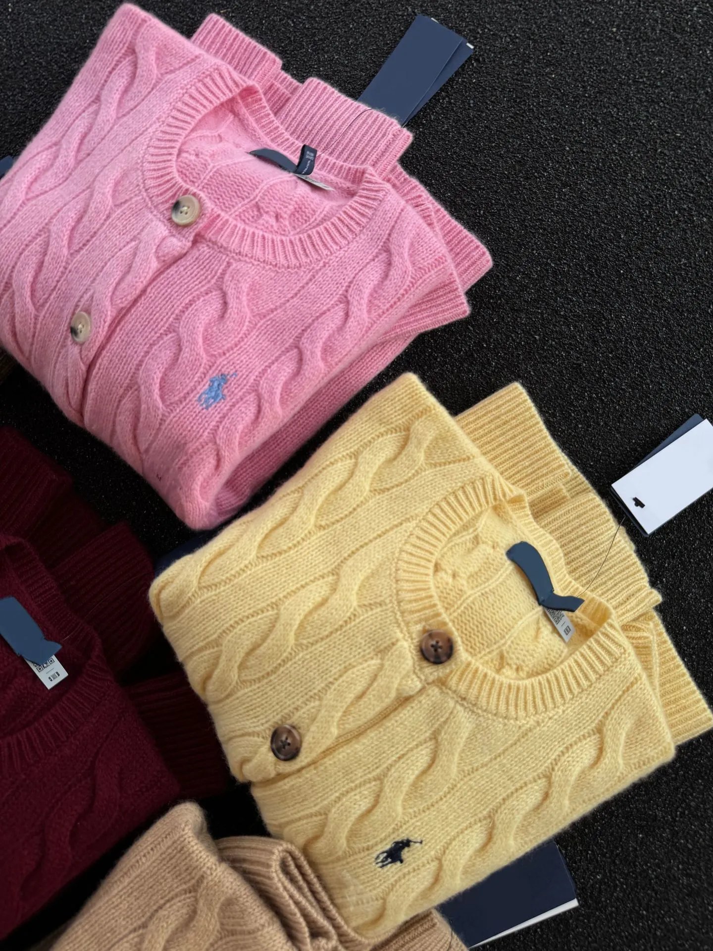 Polo Ralph Lauren Cable Knit Cardigan Pink Sweater - 9