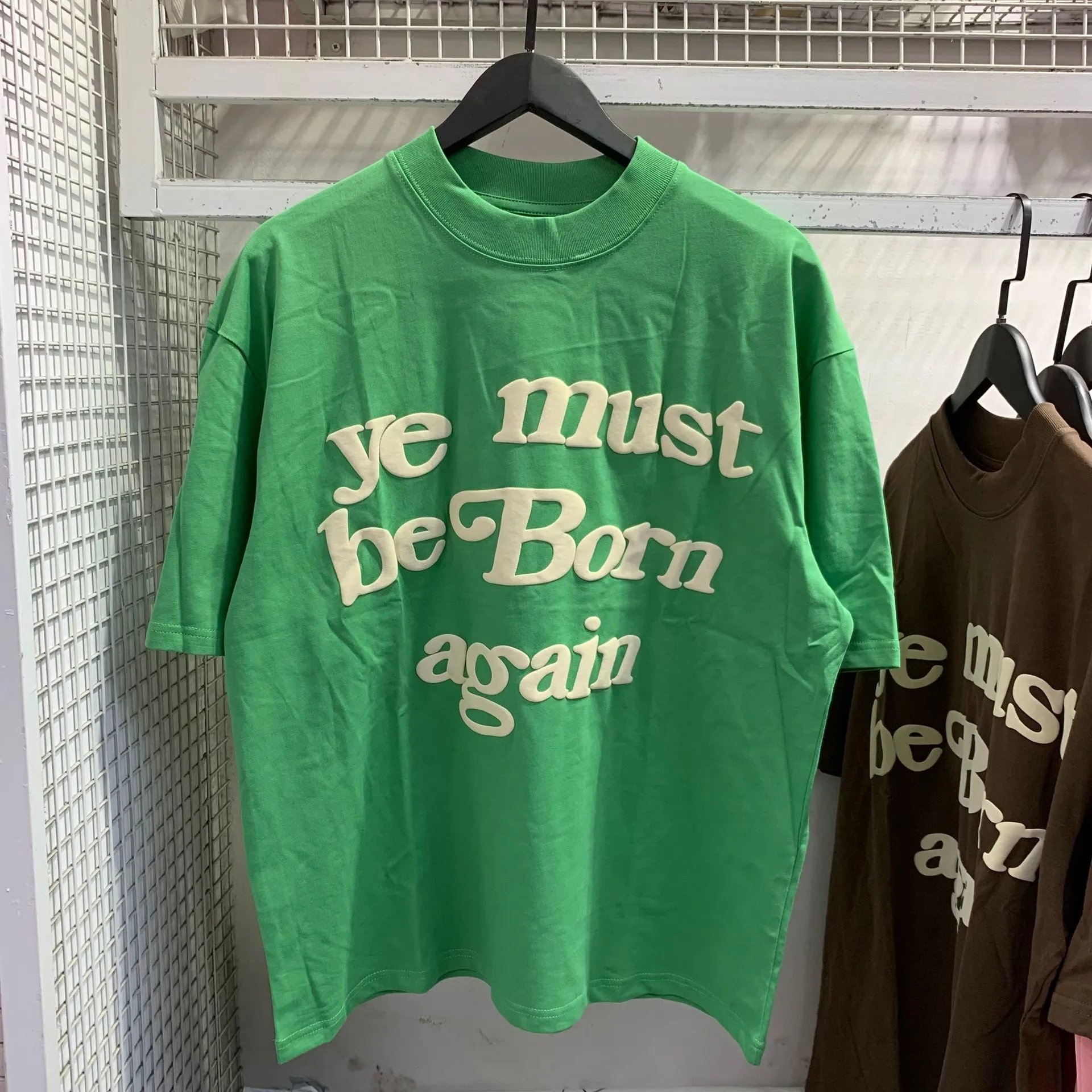 Fear of God Essentials Ye Must Be Born Again T-Shirt Olive Green - 8
