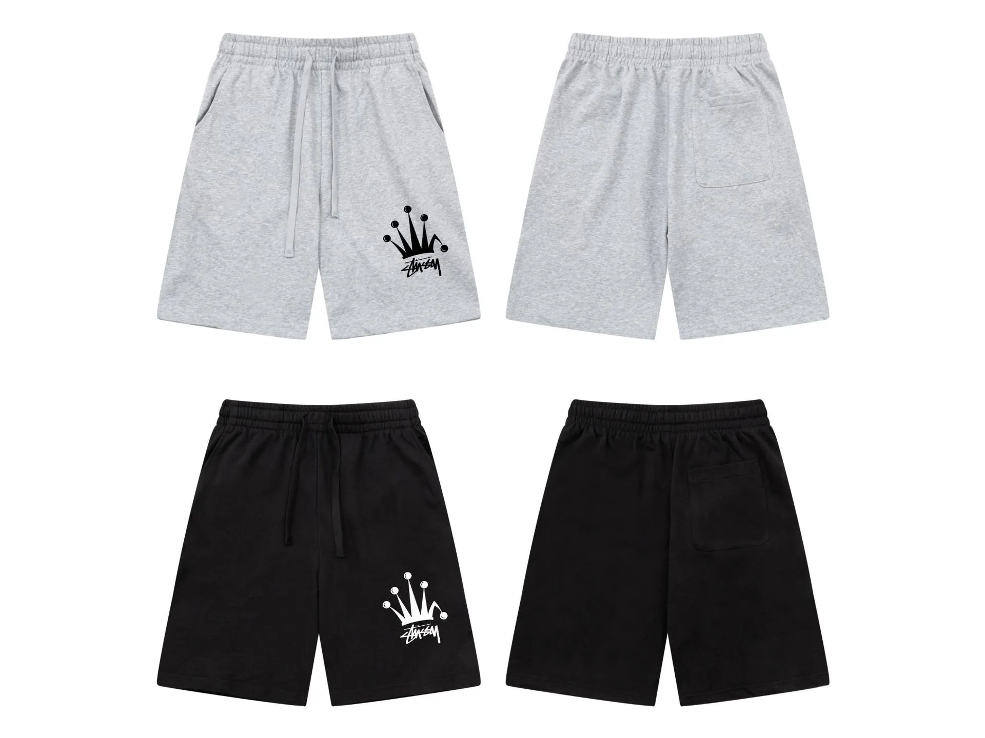 Design Graphic Print Heather Gray Sweat Shorts - 5