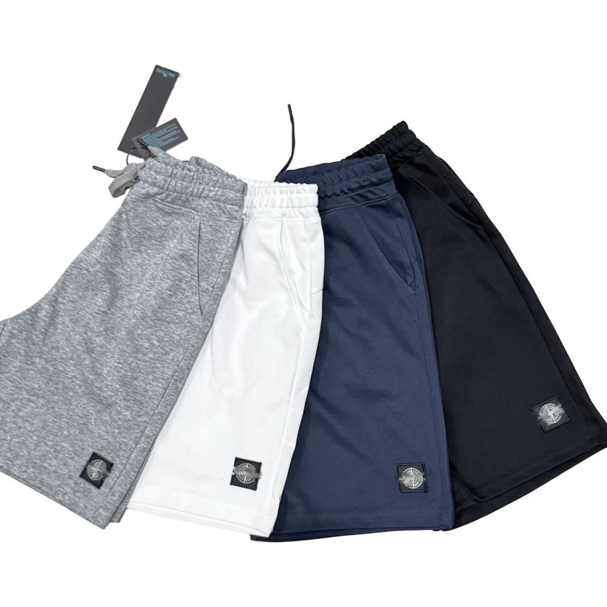 Stone Island Logo Patch Shorts White - 6