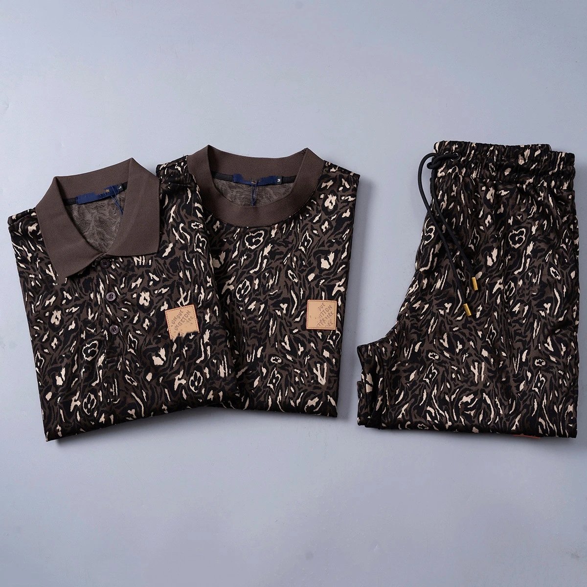 Versace Logo Print Pink Polo and Shorts Set - 4
