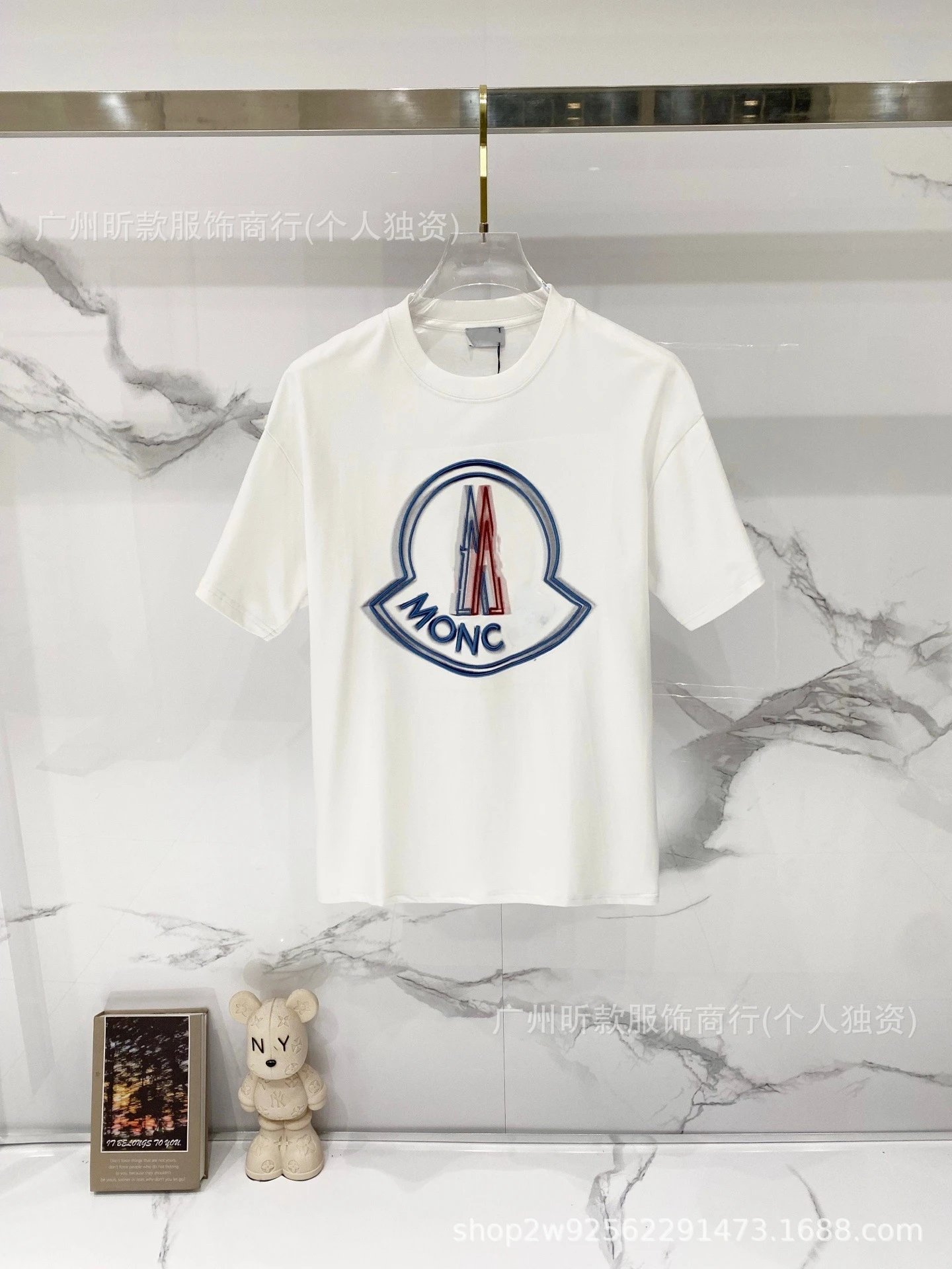 Moncler Logo Print White T-Shirt - 5