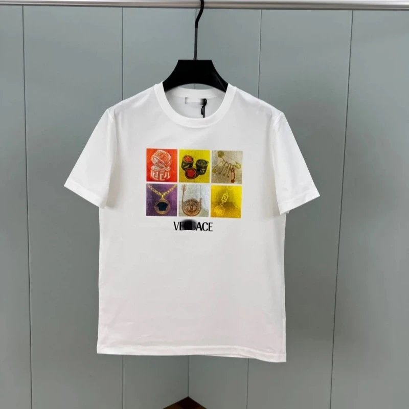 Versace Medusa Head Embroidered White T-Shirt - 5