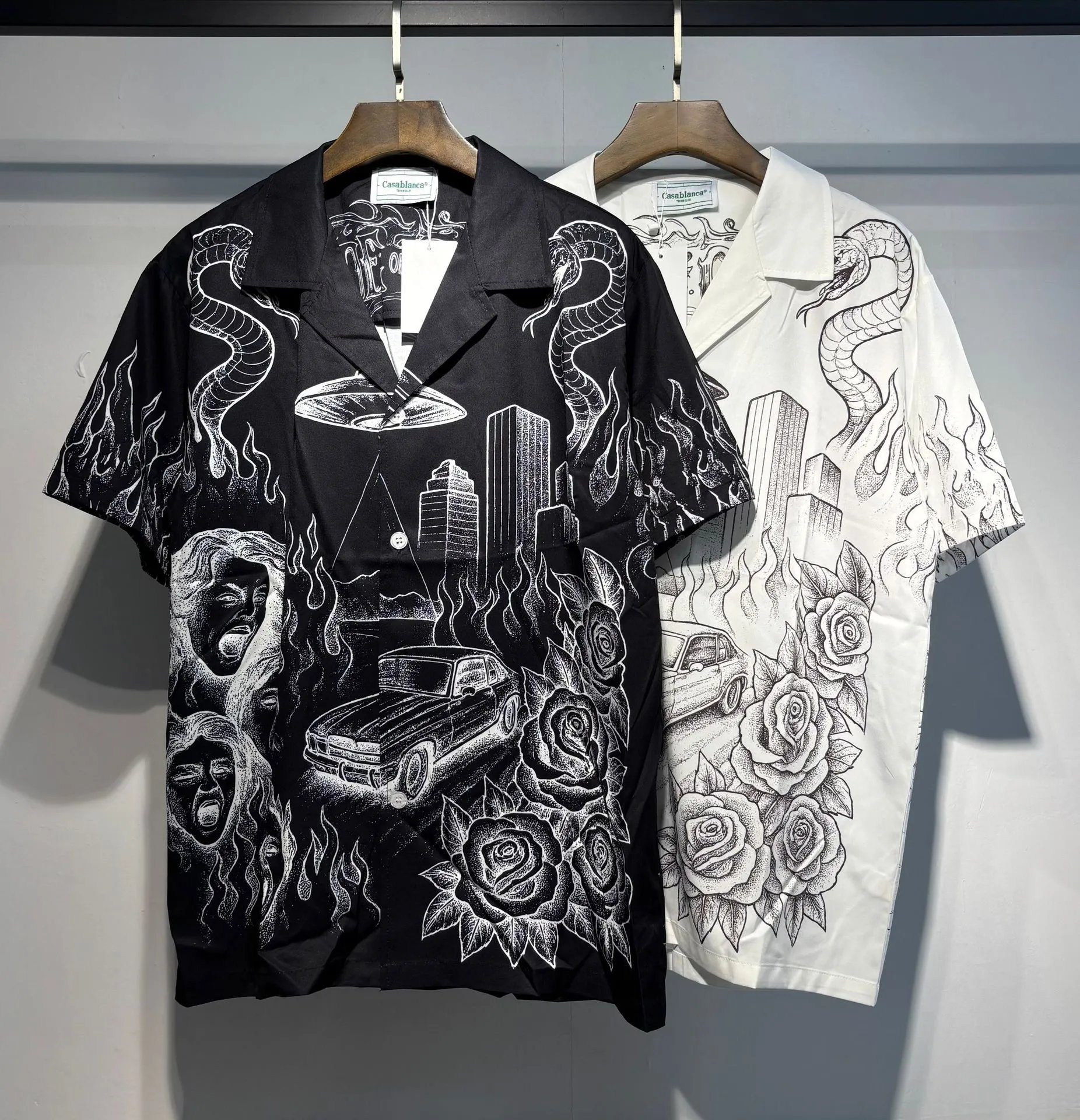 Casablanca Graphic Print Short-Sleeve Shirt Black - 20