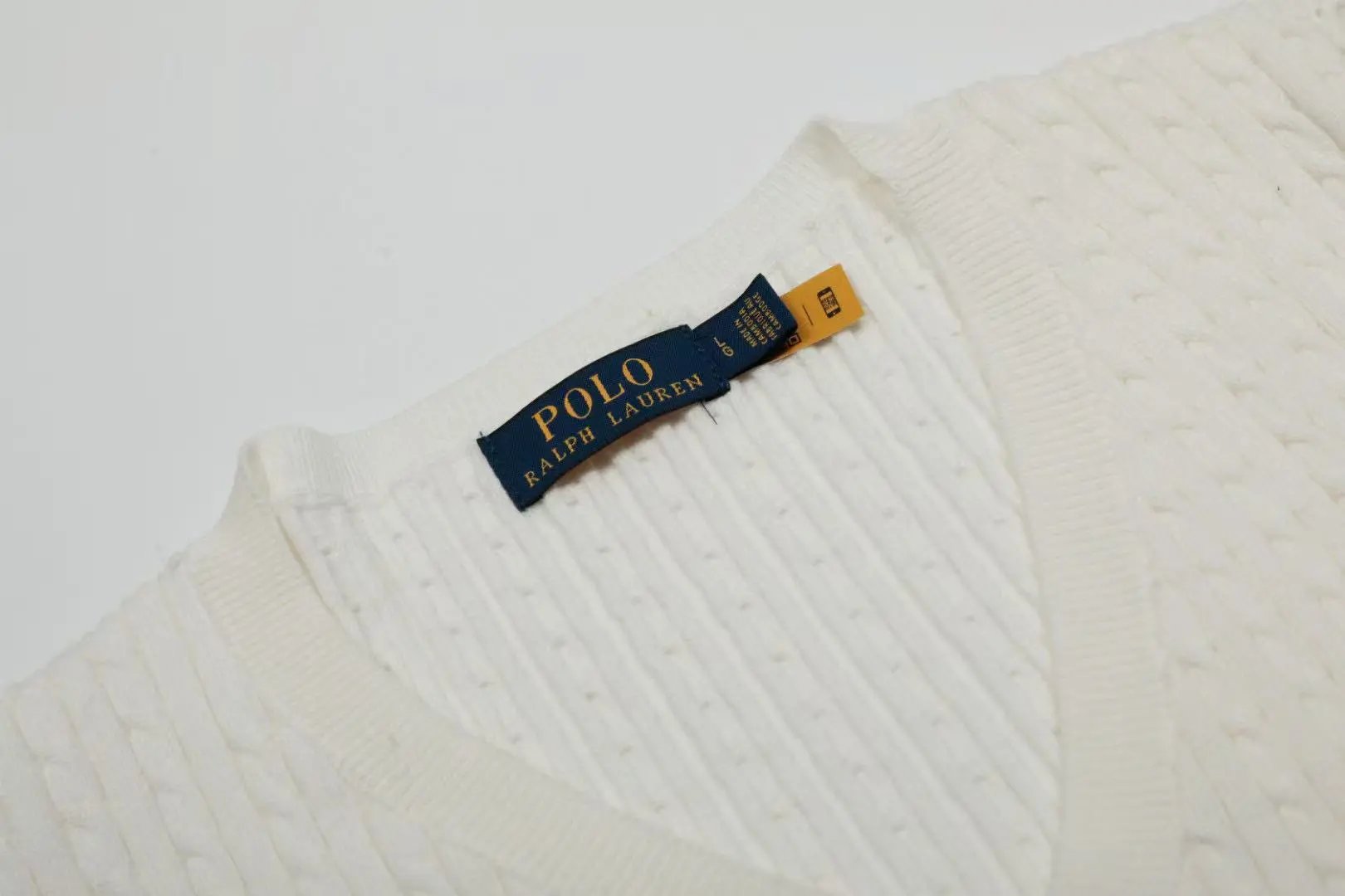 Polo Ralph Lauren Cable Knit V-Neck Sweater Light Blue - 6