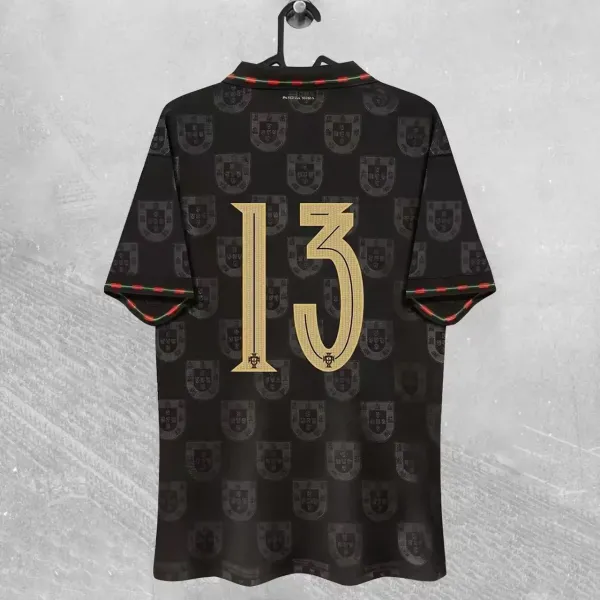 Portugal National Team x Macron 2024 Away Jersey Black Gold - 1