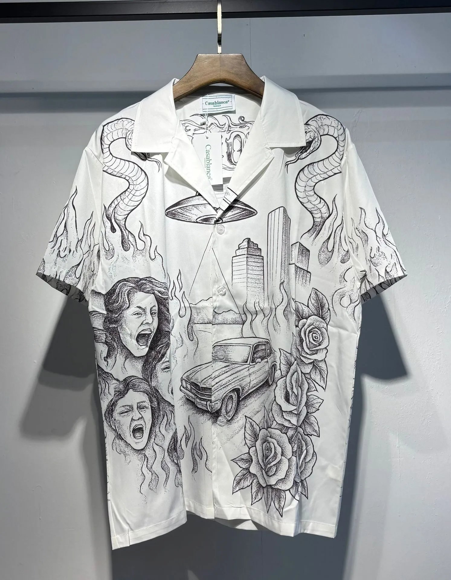 Casablanca Graphic Print Short-Sleeve Shirt Black - 23