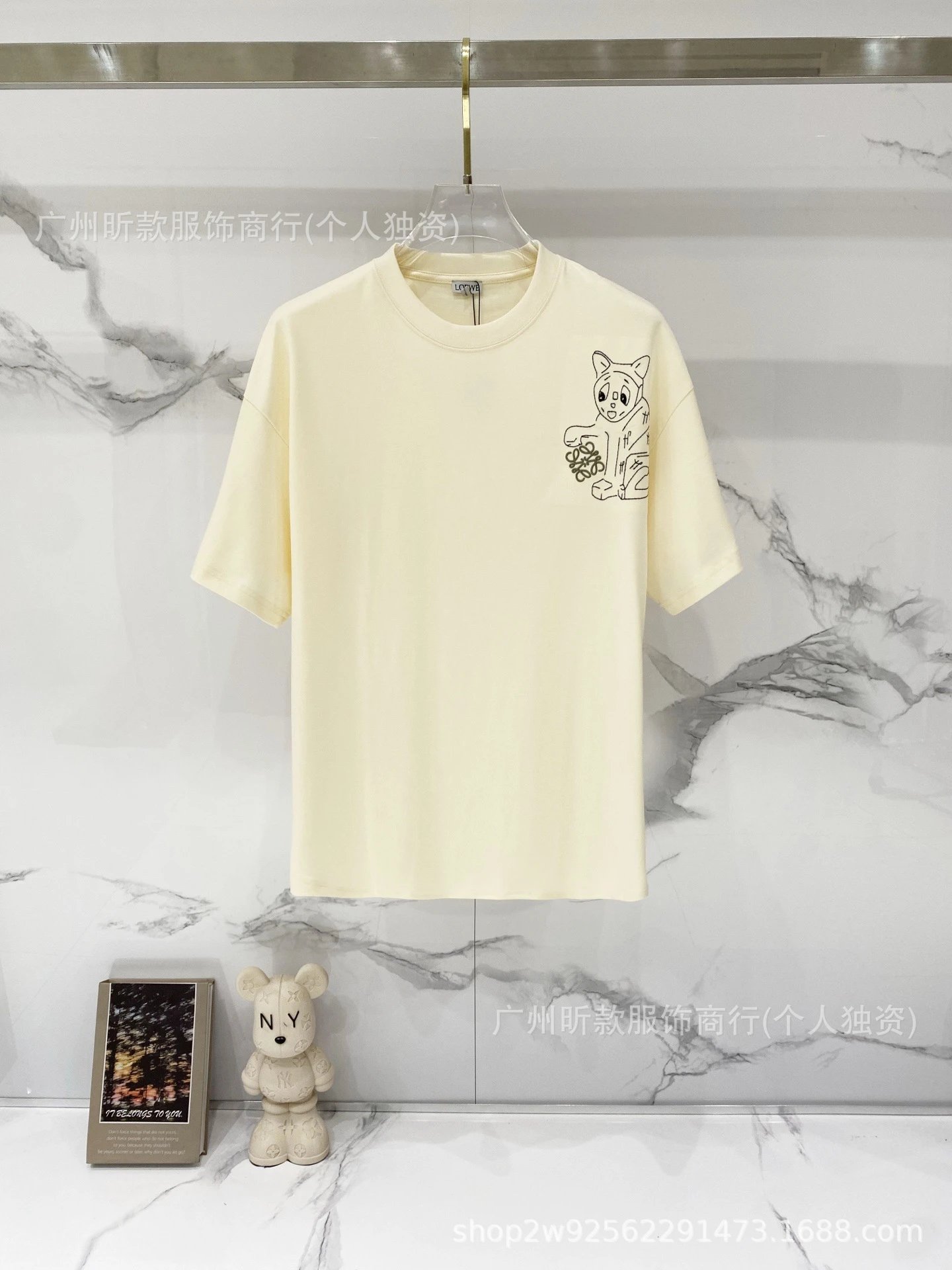 Loewe Rainbow Logo Cream T-Shirt - 39