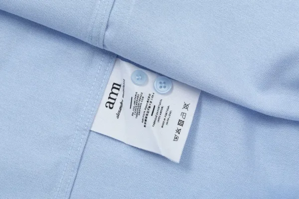 AMI Paris Heart Logo Oxford Shirt Light Blue - 35