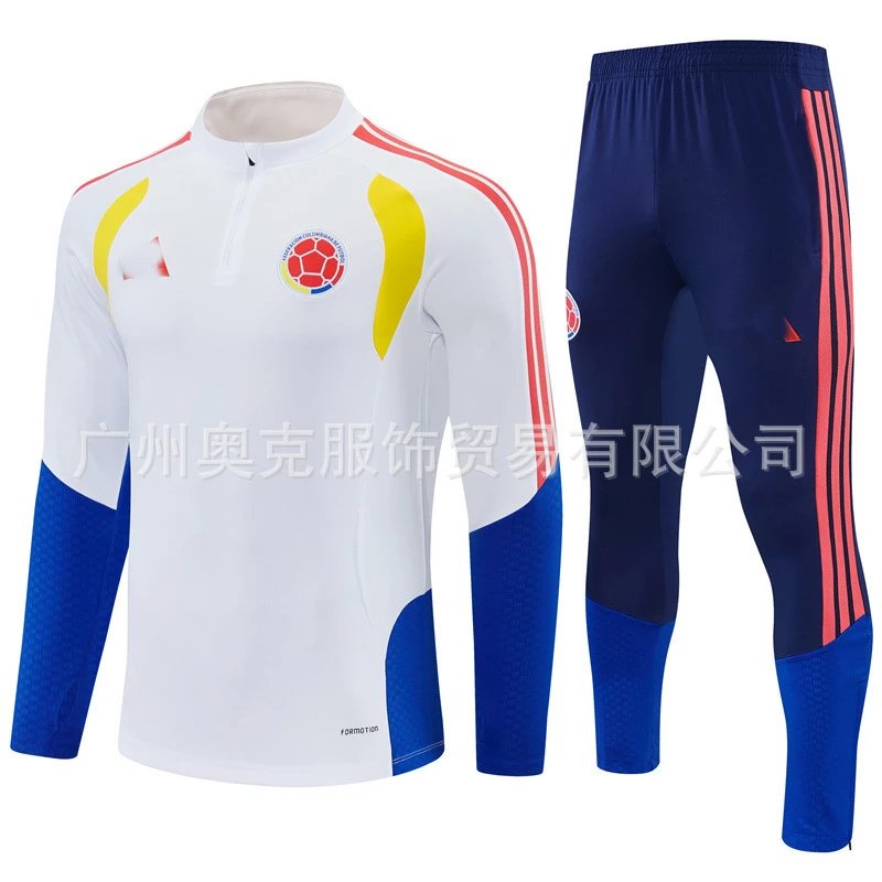 Adidas Colombia National Team Training Set Navy Blue Yellow Red Tracksuit - 3