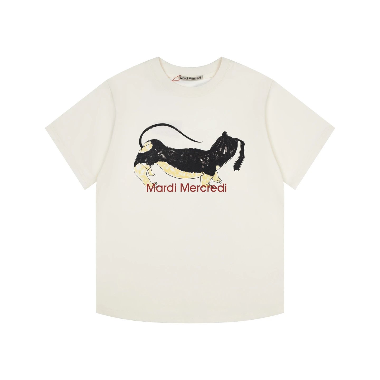 Mardi Mercredi Dachshund Print Beige T-Shirt - 9