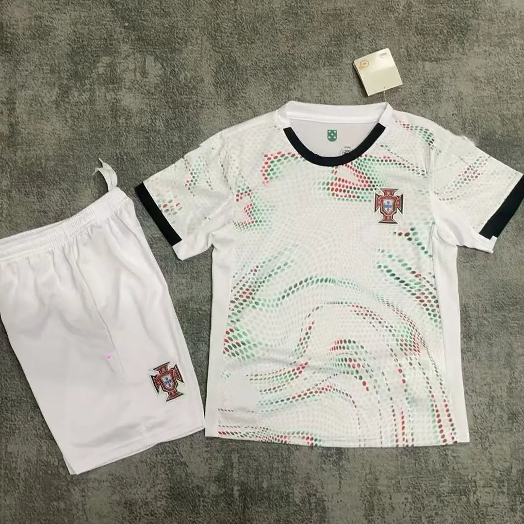 Adidas Football Jerseys Jersey and Shorts Set with Club National Team Crests — 24/25 Portugal Away Kit