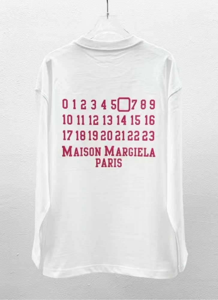 Design Cat Print Long Sleeve T-Shirt White - 29