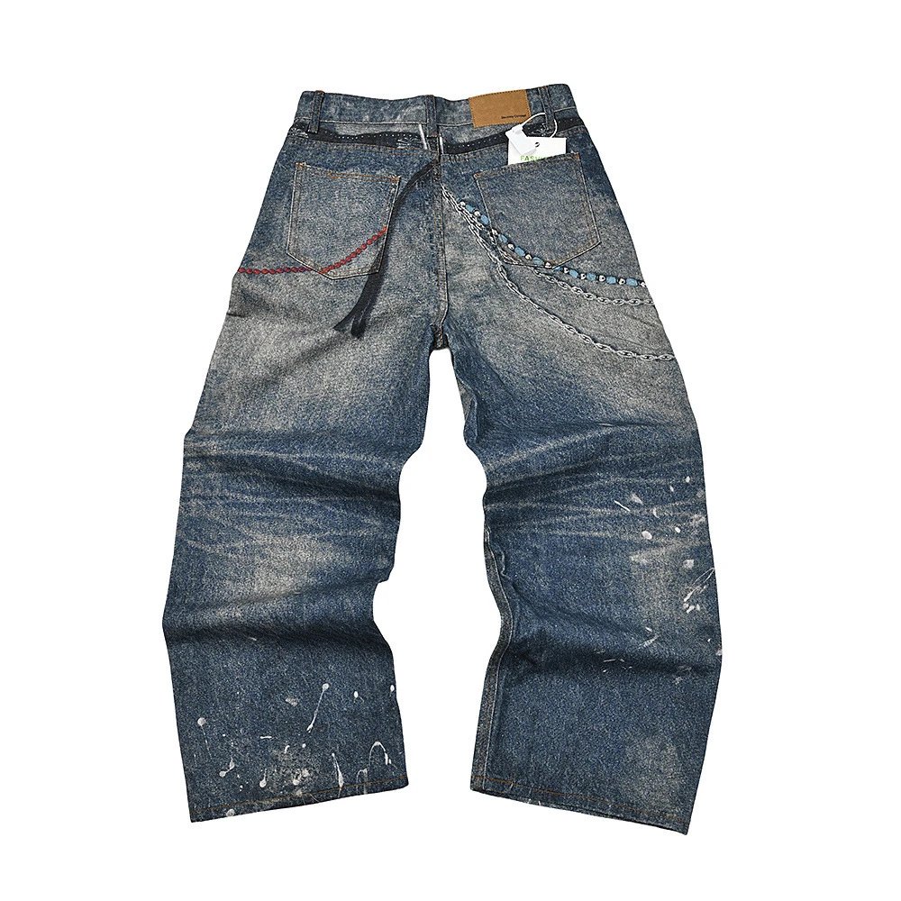 Acne Studios Distressed Print Jeans Gray - 12